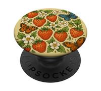 Farfalla in Patch Fragola PopSockets PopGrip Adesivo
