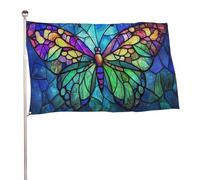 Farfalla in vetro colorato con grandi ali bandiera 9 x 1,5 m bandiere da giardino all'aperto decorazione per cortile portico prato fattoria