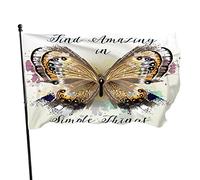 Farfalla Ispirazione Citazione Bandiera da Giardino 3x5 FT Trova Incredibile In Cose Semplici Animali Tropicali Poliestere Bandiere da Giardino Casa Patio Prato Banner di Saluto per Esterni Interni