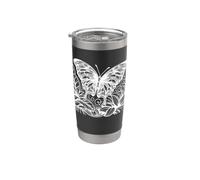 Farfalla Linework Entomologo Bicchiere termico in acciaio inox doppia parete