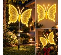 Farfalla Luminosa LED Decorativa 60 cm Asta Picchetto Esterno Bianco Caldo