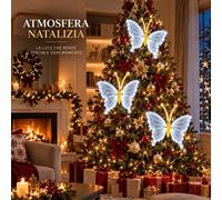 Farfalla Luminosa LED Decorativa 60 cm Asta Picchetto Esterno Bianco Freddo