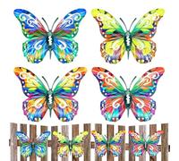 Farfalla Metallo Arte Murale Set Di 4 Sculture Da Parete