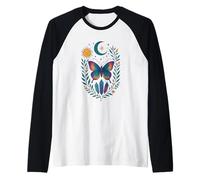 Farfalla mistica con Piante cosmiche Maglia con Maniche Raglan