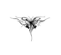 Farfalla modello grande, torace schiena vita addome puro desiderio chimera erba tatuaggi adesivi donna, adesivi impermeabili duraturi, tatuaggi finti