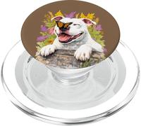 Farfalla monarca, cane bianco e fiori autoctoni PopSockets PopGrip per MagSafe