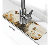 Farfalla mucca, tappetino per rubinetto della cucina, grazioso tappetino per scolapiatti super assorbente, per cucina, bagno, lavandino, bar, rubinetto, decorazione, regali (38,1 x 14 cm)