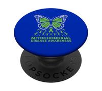 Farfalla nastro per la consapevolezza delle malattie mitocondriali PopSockets PopGrip Adesivo