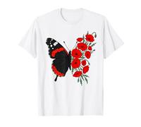 Farfalla Papavero Fiore Spaccato Natura AR Maglietta