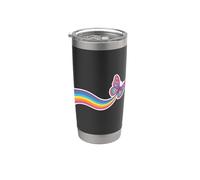 Farfalla per bambine e ragazze, per tutte le età, grafica carina Kawaii Bicchiere termico in acciaio inox doppia parete
