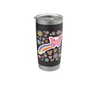 Farfalla per bambine e ragazze, per tutte le età, grafica carina Kawaii Bicchiere termico in acciaio inox doppia parete