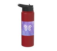Farfalla Punto e virgola Salute Mentale Consapevolezza Guerriero Suicidio Stainless Steel Insulated Water Bottle