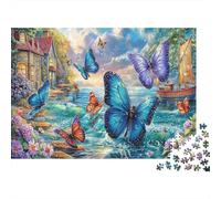 Farfalla Puzzle 1000 Pezzi Idea Regalo Uomo E Donna Aironi blu in un paradiso costiero Giochi Educativo E Giocattoli Sfida Regalo Divertente Gioco Per Famiglie Per La Decorazione Della Casa 70x50cm