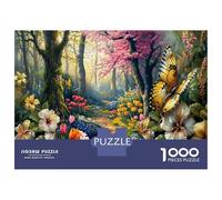 Farfalla Puzzle Premium 1000 Pezzi Antistress Adulti Sentiero del bosco primaverile Intrattenimento Familiare Cartone, Regalo Per Nonni Compleanno 70x50cm/1000pcs