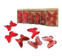 Farfalla rossa addobbi decorazioni per albero di natale 6pz ornamenti casa negoz