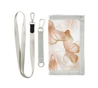 Farfalla San Valentino Oro trifold tri fold portafoglio per gli uomini per regalo di compleanno nylon robusto pieghevole portafogli per gli uomini con cordino billetera minimalista para hombre,