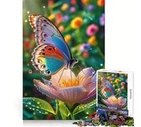 Farfalla su fiore con gocce d'acqua Puzzle da 1000 pezzi per adolescenti Pensiero strategico Facile Relax Incastro preciso Regalo festivo (38x52cm)