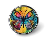 Farfalla Tie Dye Distintivo Rotondo Carino Smalto Spilla Personalizzata Abbigliamento Decorazione Unisex Porta Badge Cappelli Borse Camicie Decor