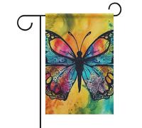 Farfalla Tie Dye Summer Garden Flag Double Face 30,5 x 45,7 cm Bandiere da cortile Primavera Sole Bandiere da giardino Stagionale Benvenuto all'aperto Bandiera Decorazione