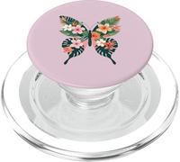Farfalla tropicale con ali floreali Island Vibes PopSockets PopGrip per MagSafe