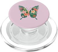 Farfalla tropicale con ali floreali Island Vibes PopSockets PopGrip per MagSafe
