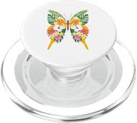 Farfalla tropicale con ali floreali Island Vibes PopSockets PopGrip per MagSafe