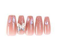 Farfalla Unghie Finte Copertura Completa Nail Tips Ballerine Lunghe Staccabile Premere Su Farfalla Artificiale Premere Su Ballerine Lunghe Copertura Completa