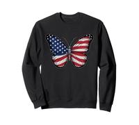 Farfalla USA Bandiera Vintage Carino Americano 4 luglio Ragazza Felpa