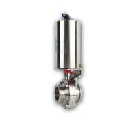 Farfalla verticale pneumatica in acciaio inossidabile 304 con diametro esterno della ghiera a tre morsetti da 1,5" 2" OD 50,5 mm 64(19x50.5mm)