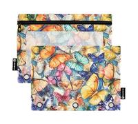 Farfalla Vibrante Beauty Pencil Bag Raccoglitore Inserti per Anelli Raccoglitore Organizer con Fori Raccoglitore per Bambini Organizzatore Ufficio, Farfalla vibrante, 1 sizex2