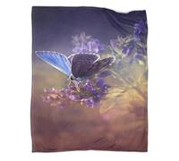 Farfalla viola blu Tiro Bambini Coperta Stampa 3D Purple Flowers Microfibra Morbida E Calda Coperta Da Viaggio Leggera Peluche Per Divano Letto E Divano Per Ragazzi Adulti 60x80inch(150x200cm)