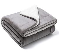 FARFALLAROSSA Coperta Matrimoniale in Pile Sherpa e Flanella Grigio 210x240, Plaid Doppio Strato Letto Matrimoniale, Super Morbida Tiepido Letto o Divano - Grigio Scuro