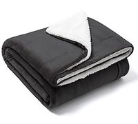 FARFALLAROSSA Coperta Matrimoniale in Pile Sherpa e Flanella Nero 210x240, Plaid Doppio Strato Letto Matrimoniale, Super Morbida Tiepido Letto o Divano - Nero