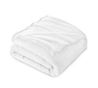 FARFALLAROSSA Coperta Plaid Pile, Coperta Divano 130 x 160 cm Flanella, Coperta Letto Singolo Calore Morbida - Bianco