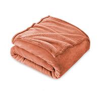 FARFALLAROSSA Coperta Plaid Pile, Coperta Divano 130 x 160 cm Flanella, Coperta Letto Singolo Calore Morbida - Arancione