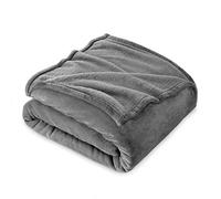 FARFALLAROSSA Coperta Plaid Pile, Coperta Letto Singolo/Matrimoniale 160 x 210 cm Flanella, Coperta Divano Grande Caldo Morbida - Grigio Chiaro