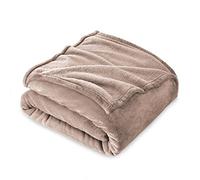 FARFALLAROSSA Coperta Plaid Pile, Coperta Letto Singolo/Matrimoniale 160 x 210 cm Flanella, Coperta Divano Grande Caldo Morbida - Beige