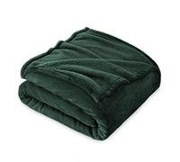 FARFALLAROSSA Coperta Plaid Pile, Coperta Letto Singolo/Matrimoniale 160 x 210 cm Flanella, Coperta Divano Grande Caldo Morbida - Verde Scuro