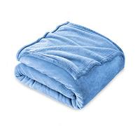 FARFALLAROSSA Coperta Plaid Pile, Coperta Matrimoniale 210 x 240 cm Flanella, Coperta Divano Super Grande Caldo Morbida - Celeste