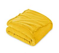 FARFALLAROSSA Coperta Plaid Pile, Coperta Matrimoniale 210 x 240 cm Flanella, Coperta Divano Super Grande Caldo Morbida - Giallo
