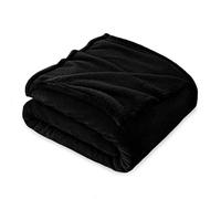 FARFALLAROSSA Coperta Plaid Pile, Coperta Matrimoniale 230 x 270 cm Flanella, Coperta Divano Super Grande Caldo Morbida - Nero
