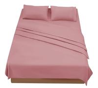 FARFALLAROSSA Lenzuola Matrimoniali 180x190/200 cm - Completo Letto 4 Pezzi in Microfibra Traspirante - Set con Angoli, Telo Sopra e 2 Federe 50x80 - Rosa Scuro