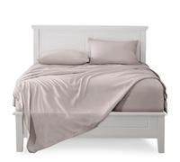 FARFALLAROSSA Lenzuola Matrimoniali Completo, Materiale 100% Puro Cotone, Lenzuola e 2 Federe da Letto, Biancheria da Letto Tinta Unita, tortora