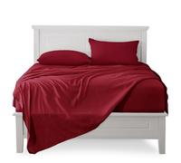 FARFALLAROSSA Lenzuola Matrimoniali Completo, Materiale 100% Puro Cotone, Lenzuola e 2 Federe da Letto, Biancheria da Letto Tinta Unita, bordeaux