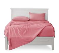 FARFALLAROSSA Lenzuola Matrimoniali Completo, Materiale 100% Puro Cotone, Lenzuola e 2 Federe da Letto, Biancheria da Letto Tinta Unita, cipria