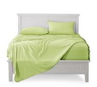 FARFALLAROSSA Lenzuola Singolo Completo, Materiale 100% Puro Cotone, Lenzuola e 1 Federa da Letto, Biancheria da Letto Made In Italy, verde chiaro