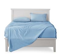 FARFALLAROSSA Lenzuola Singolo Completo, Materiale 100% Puro Cotone, Lenzuola e 1 Federa da Letto, Biancheria da Letto Made In Italy, celeste