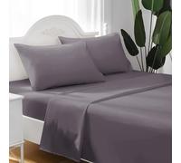 FARFALLAROSSA Lenzuola Una Piazza e Mezza Completo, Materiale 100% Puro Cotone, Lenzuola e 1 Federa da Letto, Biancheria da Letto Made In Italy, Grigio Scuro