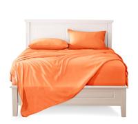 FARFALLAROSSA Lenzuola Una Piazza e Mezza Completo, Materiale 100% Puro Cotone, Lenzuola e 1 Federa da Letto, Biancheria da Letto Made In Italy, arancione