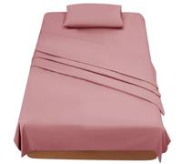 FARFALLAROSSA Set Lenzuola Una Piazza e Mezza 120x190/200 - Completo Letto 3 Pezzi Microfibra Premium - Lenzuolo Angoli, Sopra e Federa 50x80 - Rosa Scuro